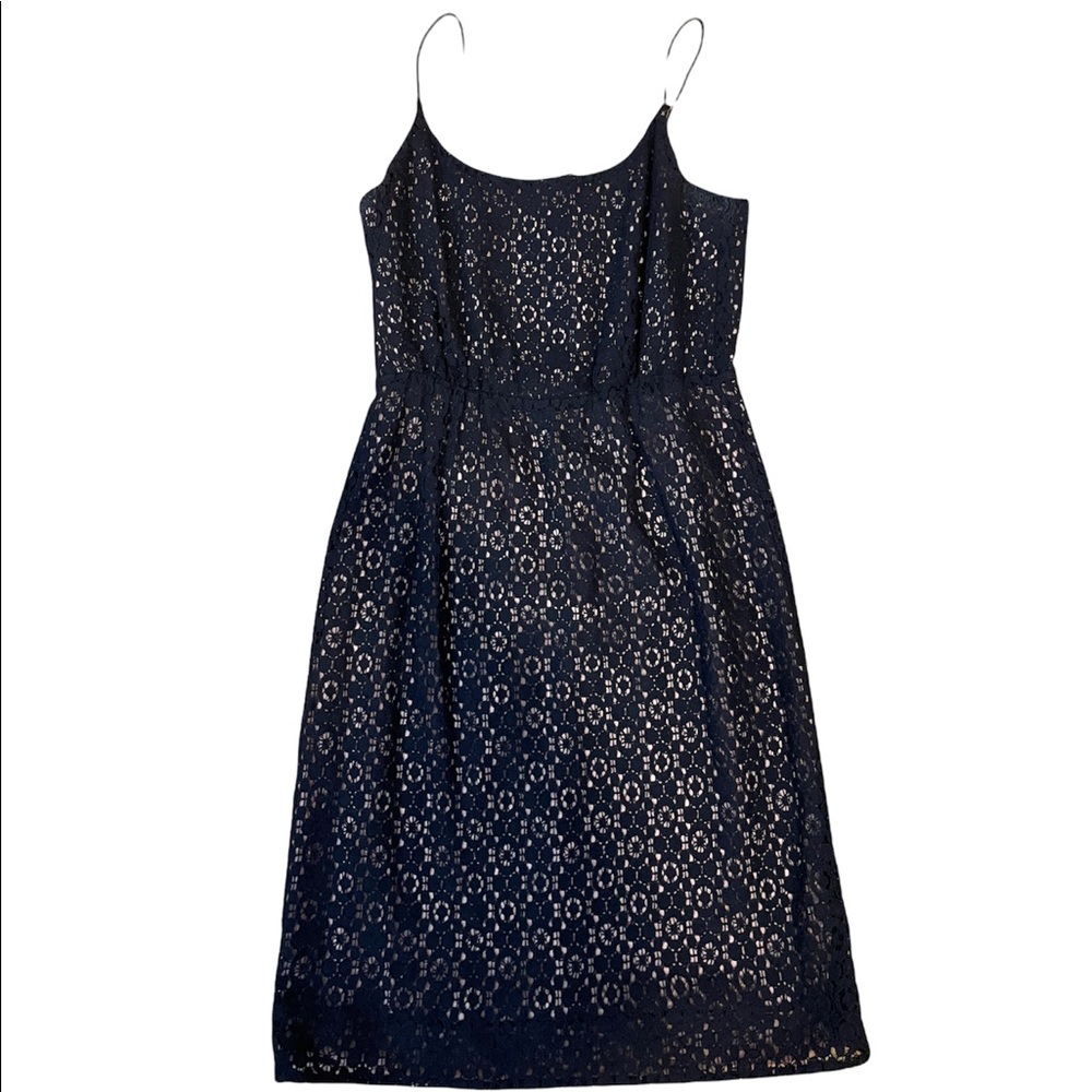 J- Crew navy dress, with pink lining. Size 0, great condition
